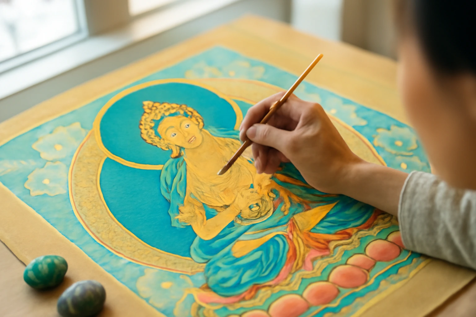 Tranh thangka Tây Tạng: đọc một bức tranh cuộn, phân biệt vẽ tay với tranh in, treo và giữ cho bền